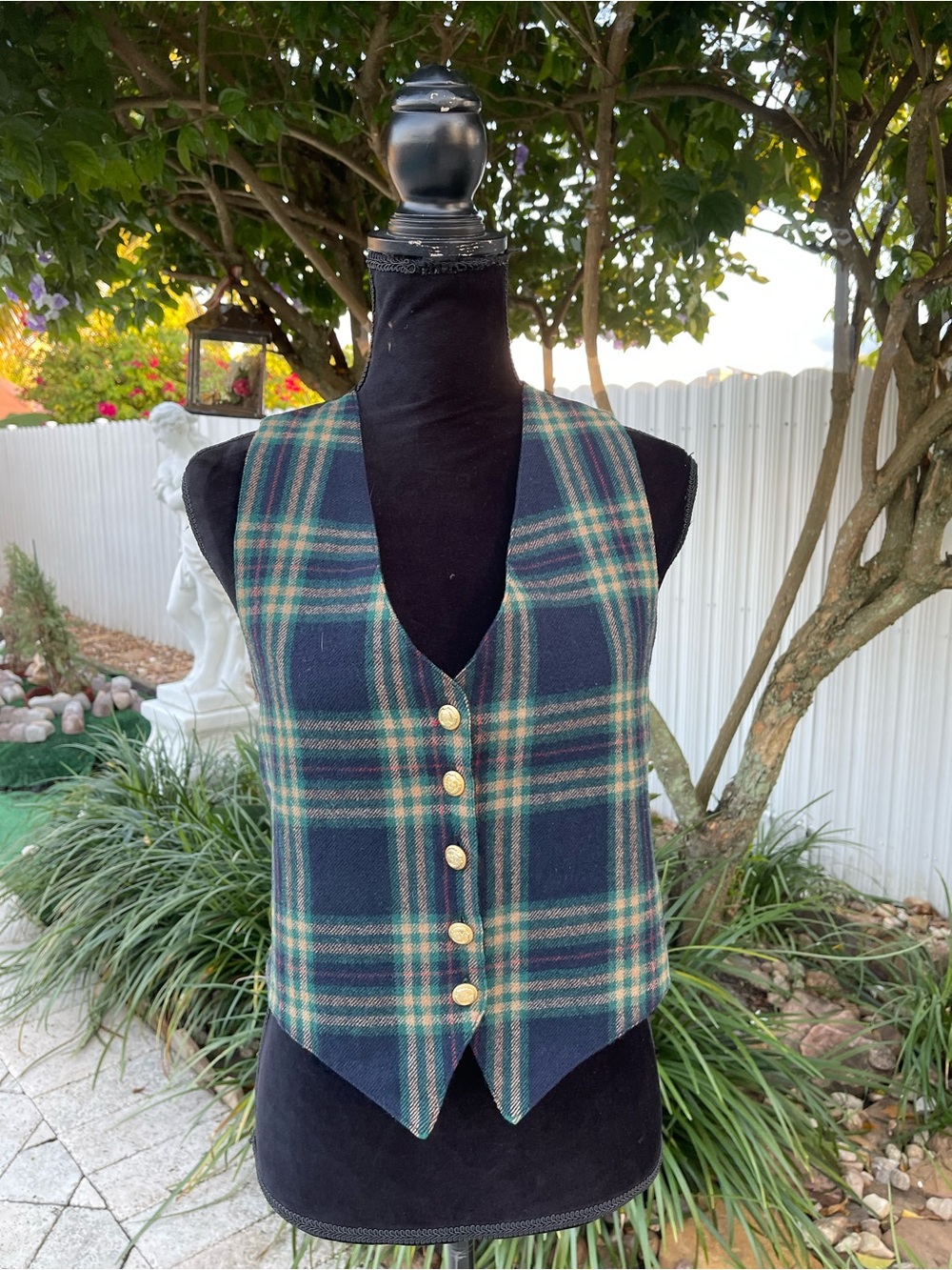 Vintage Charter Club Tartan Plaid Wool Vest